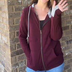 Michelle Mae Maroon Zip-Up Hoodie